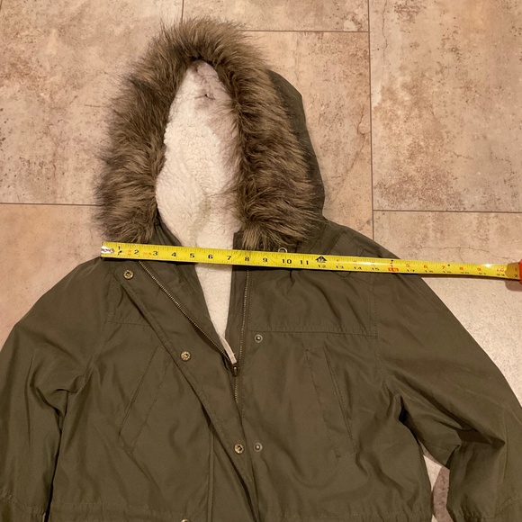 Prince and Fox Olive Green Winter Coat Removable Hood Sz M - READ! - Picture 6 of 11